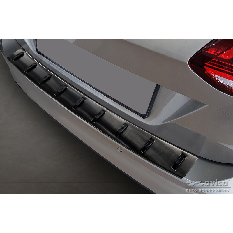 Black Stainless Steel Rear bumper protector  Volkswagen Golf VII Variant incl. Alltrack 2012-2017 'STRONG EDITION'