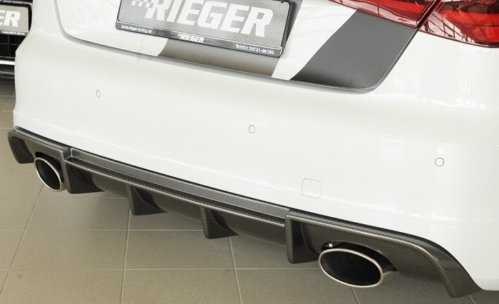 Achterbumper Diffusor Audi A3 8V 12-16 3deurs/Sportback Rieger Carbon-look