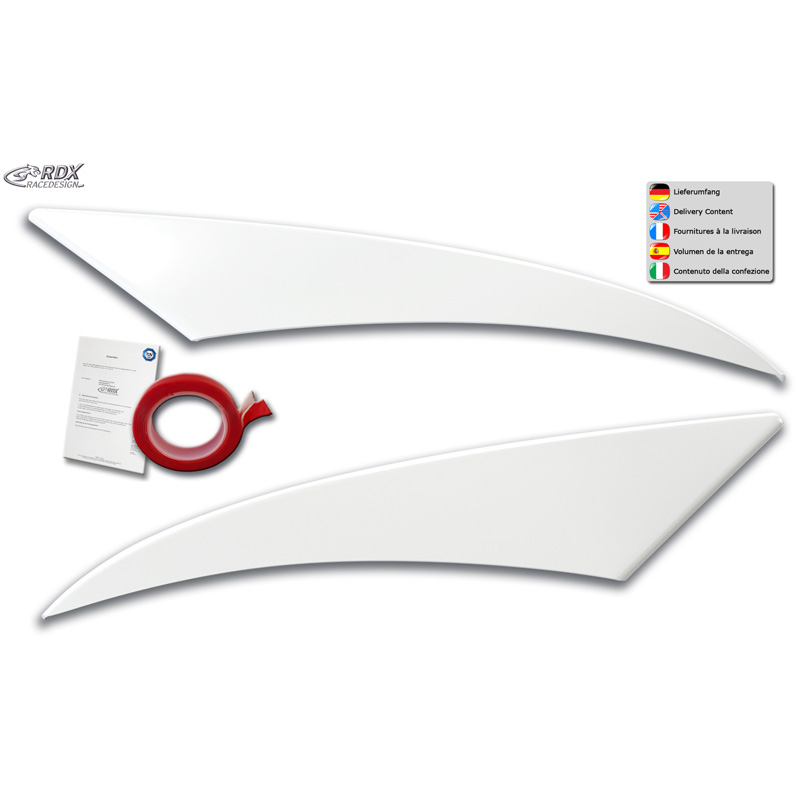 RDX Racedesign Head light spoilers  Volkswagen Crafter 2006-2017 (ABS Gloss White)
