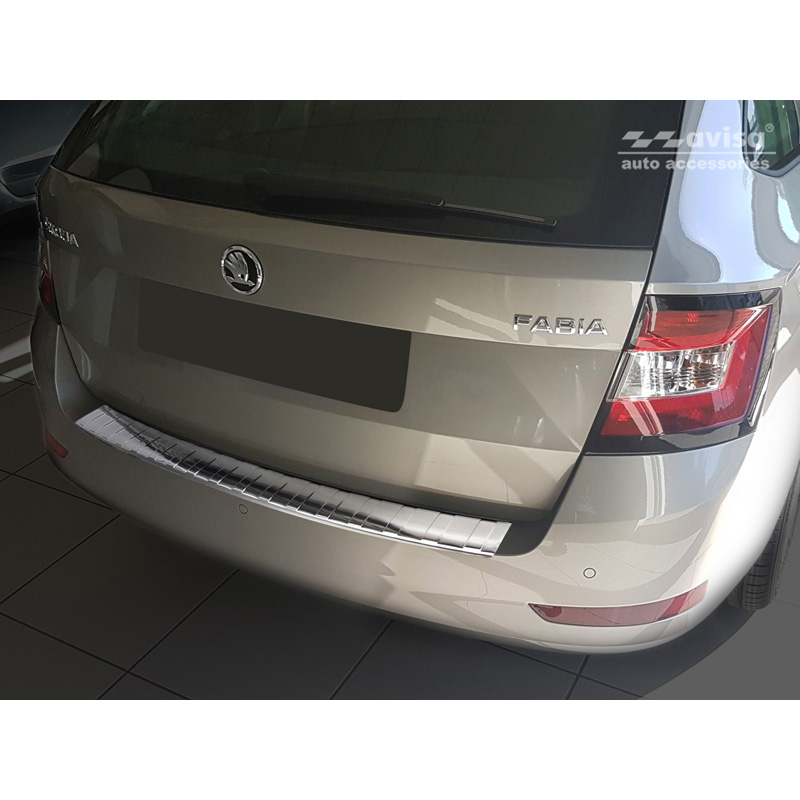Stainless Steel Rear bumper protector  Skoda Fabia III Combi Facelift 2018- 'Ribs'