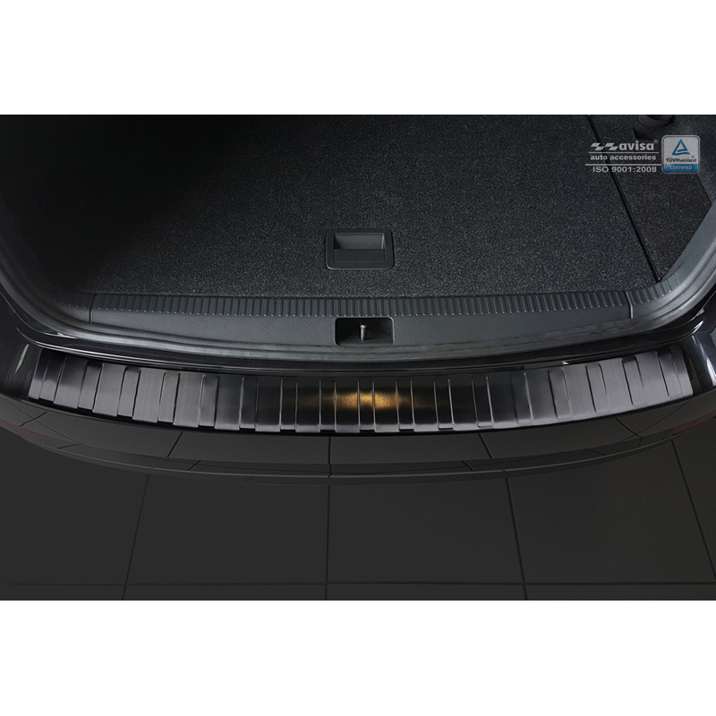 Black Stainless Steel Rear bumper protector  Skoda Octavia III Kombi Facelift 2017-2020 'Ribs'