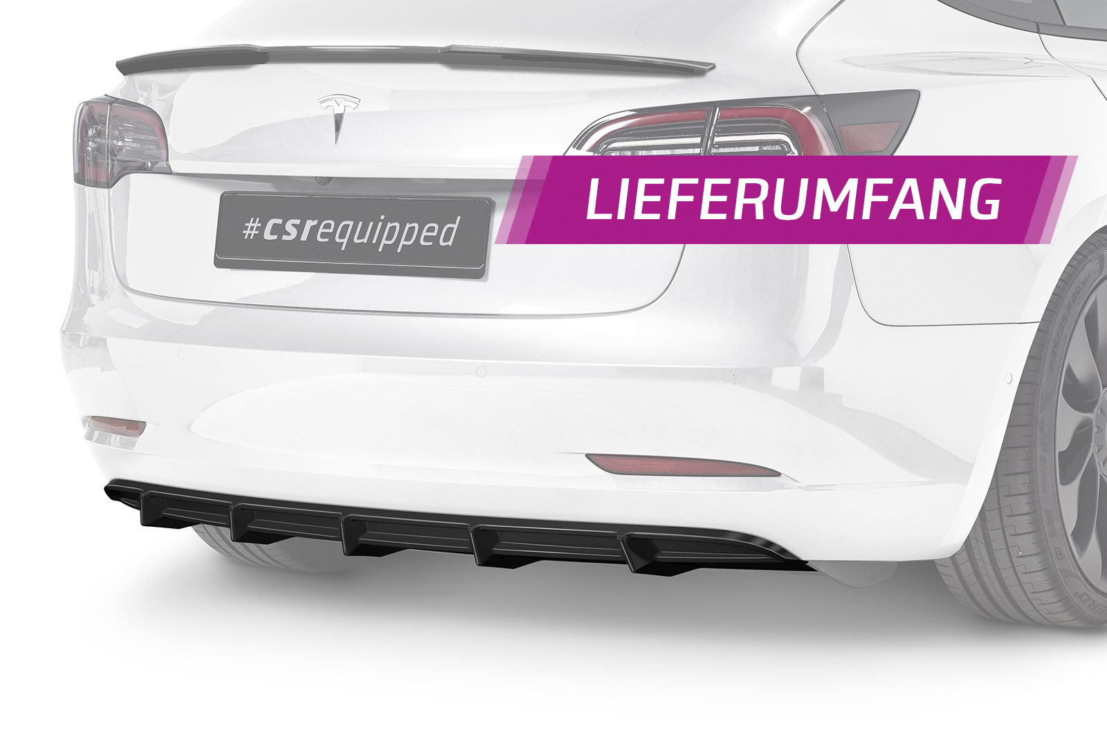 Diffuser Tesla Model 3 CSR Glans Zwart