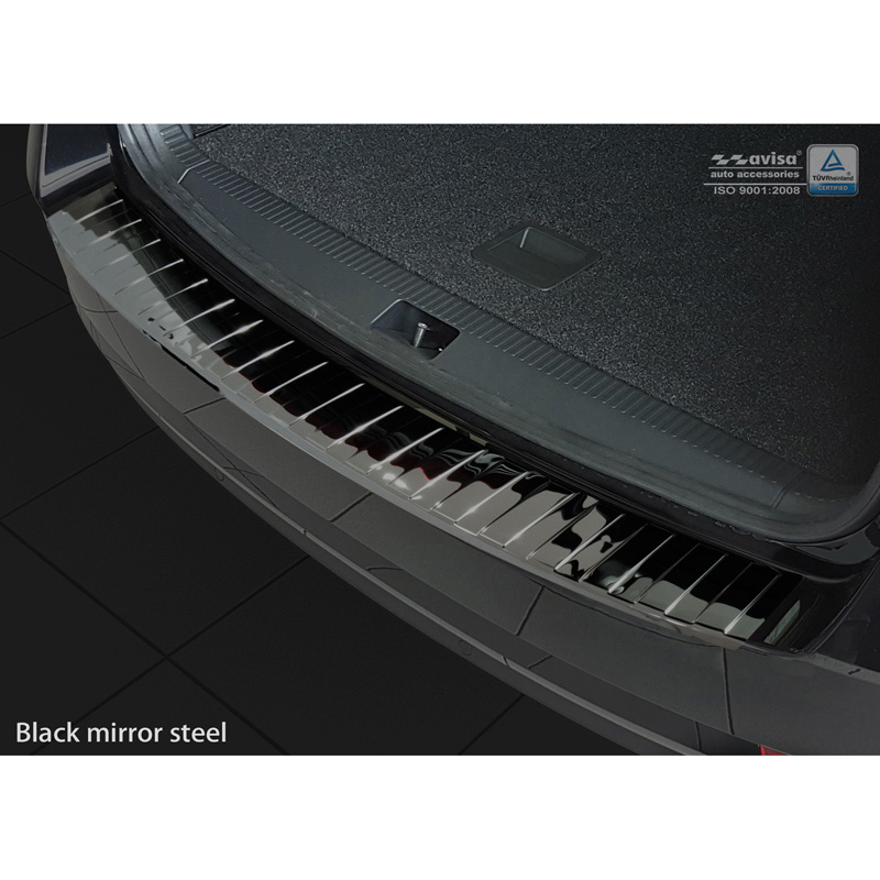 Zwart-Chroom RVS Achterbumperprotector  Skoda Octavia III Kombi Facelift 2017-2020 'Ribs'