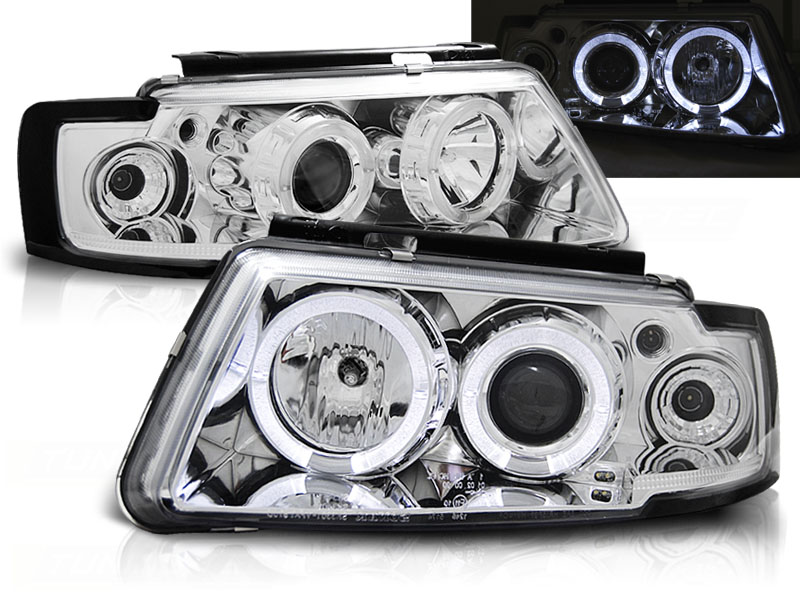 Koplampen VW Passat 97-00 Chroome + Halo/Indicator