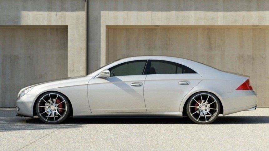 Zijskirts Mercedes CLS W219 Maxton Design glans zwart