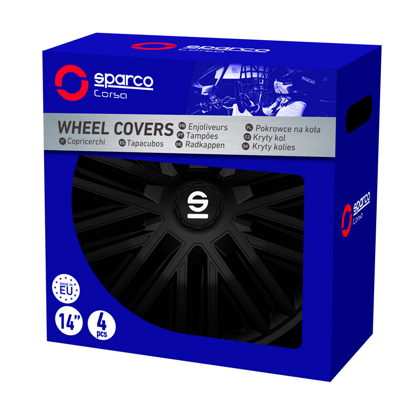 Sparco Wheel Covers Bergamo - 16-inch - Black - Set of 4 pieces