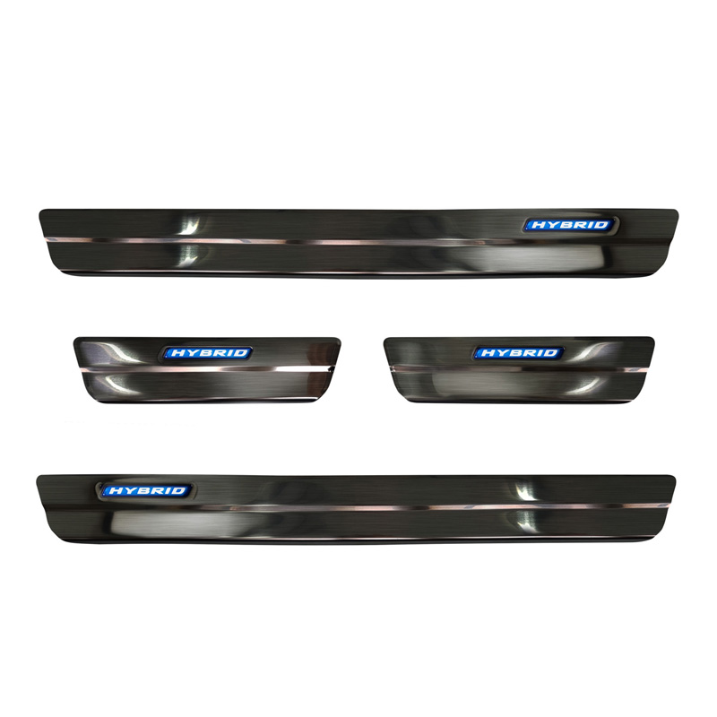 Black Inox door sill protectors  Toyota Corolla XII Limousine/Hatchback/Touring Sports 5-Türer 2019- & Toyota Corolla Cross 2022- & Suzuki Swace Combi 2020- 'Hybrid' 4-pieces