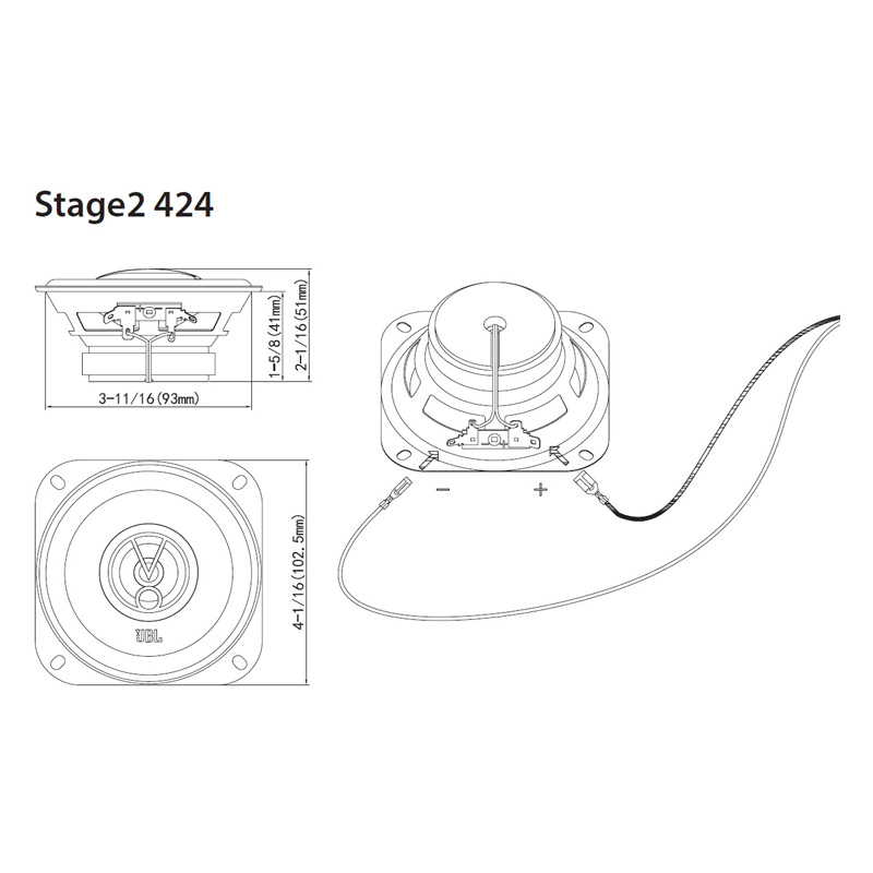 JBL Stage 2 424 4.0'' (10cm) Speakerset