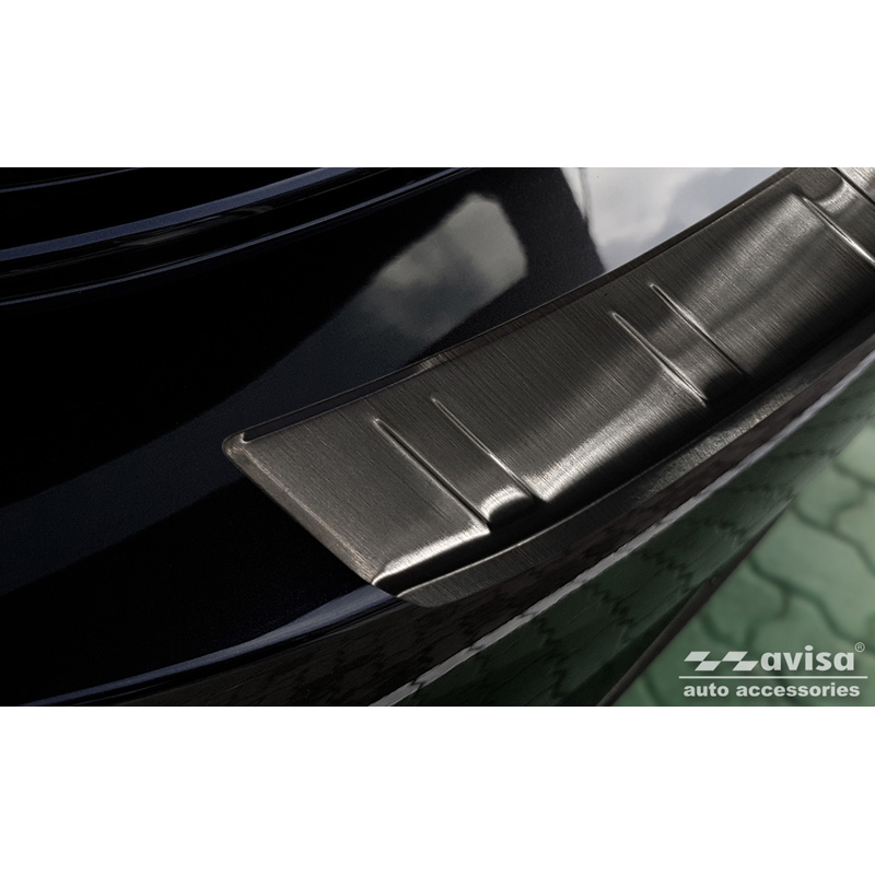 Black Stainless Steel Rear bumper protector  Volkswagen ID.3 2020-2023 & FL 2023- 'Ribs'