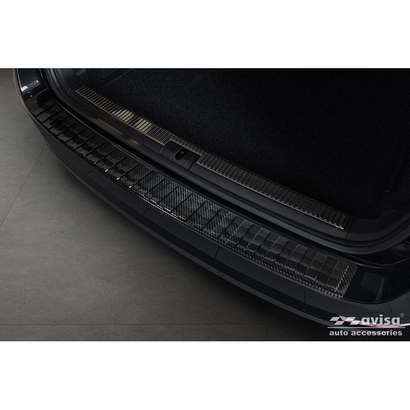 Real 3D Carbon Rear bumper protector  Skoda Superb III Combi 2015-2019 & Facelift 2019-2024 incl. Scout 'Ribs'