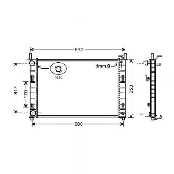 Radiator FIESTA/FUSION 02->> 500x356x26 1.4TDCI +/-AC