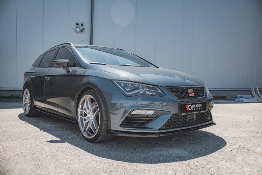 Voorspoiler Seat Leon FR 5F Maxton Design glans zwart V.6
