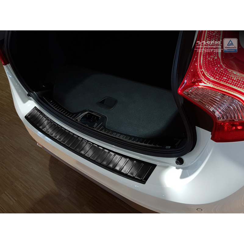 Black Stainless Steel Rear bumper protector  Volvo V60 2010-2018 'Ribs'