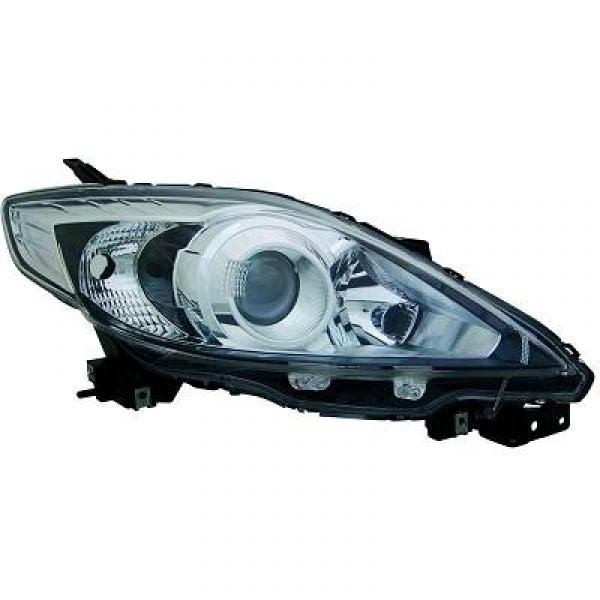 Koplamp links Mazda 5. 08->> H7+HB3 ZWART