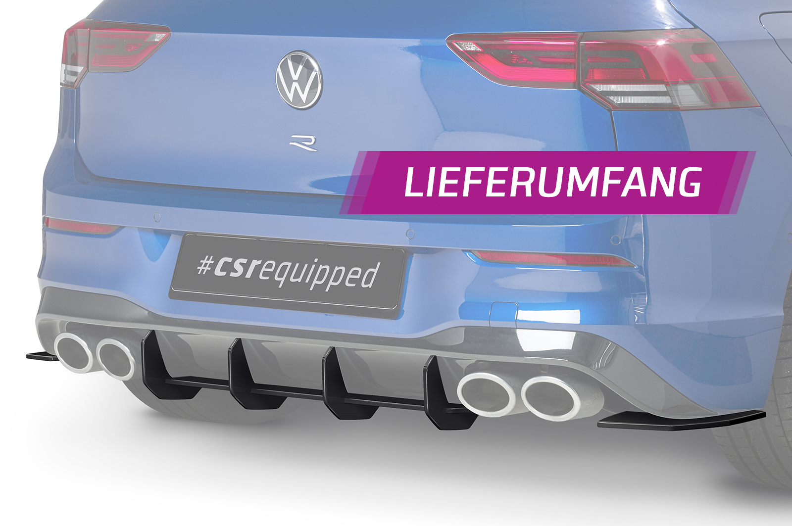 Diffuser Volkswagen Golf 8 R CSR Racing Mat Zwart