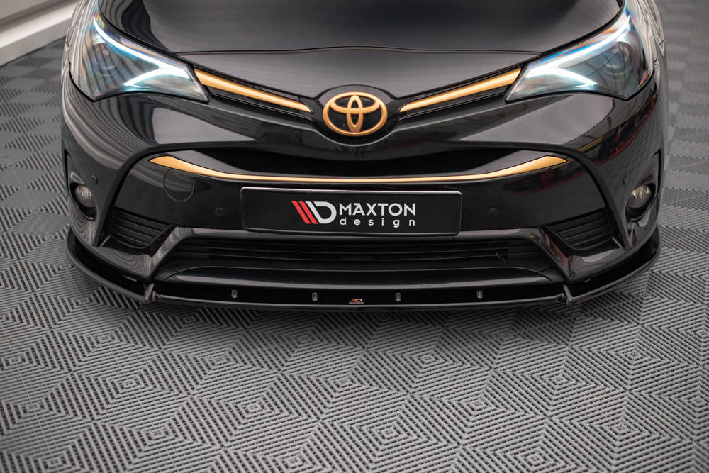 Voorspoiler V.1 toyota avensis MK3 Facelift glans zwart