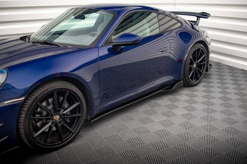Zijskirts V.2 Porsche 911 Carrera 992 Aero Pack Maxton Glans Zwart
