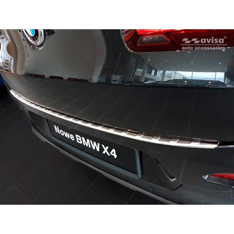 Stainless Steel Rear bumper protector  BMW X4 (G02) 2018- 'Ribs'