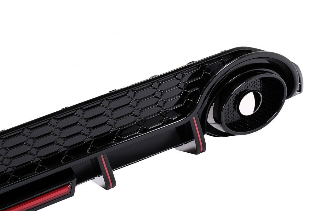 Diffuser Audi S3 Hatchback 8Y RS-Look Zwart met sierstukken