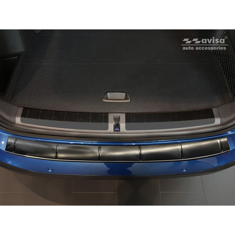 Black Stainless Steel Rear bumper protector  BMW X1 II F48 M-Package 2015-2022 'Ribs'