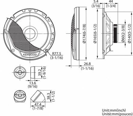 KENWOOD KFC-E170P Speaker