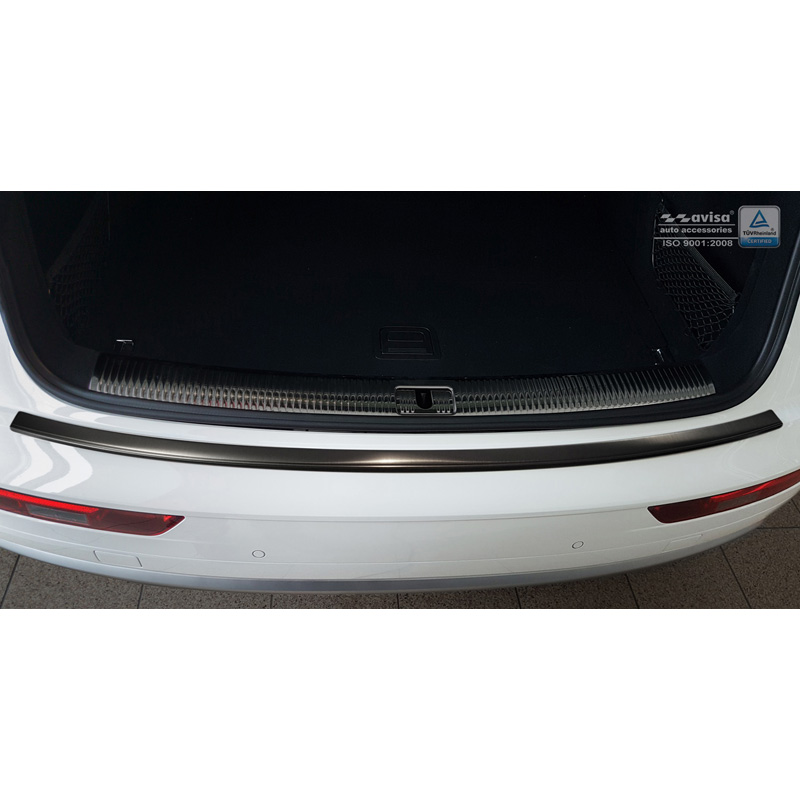 Zwart RVS Achterbumperprotector  Audi Q5 2017-2020 & FL 2020- 'Ribs'