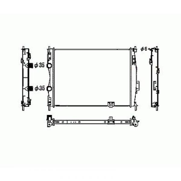 Radiator QASHQAI 07->> 590x456x27 2.0I +/-AC