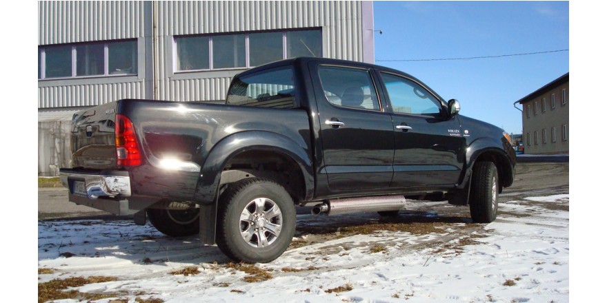 Hilux - Double Cap Systeem Sidepipe, bestehend aus 2 Einddempern