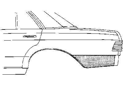 eindplaat, links Mercedes E klasse, W123, 1976-1985