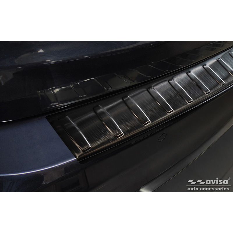 Black Stainless Steel Rear bumper protector  BMW 3-Series (F31) Touring 2012-2015 & FL 2015-2019 'Ribs'