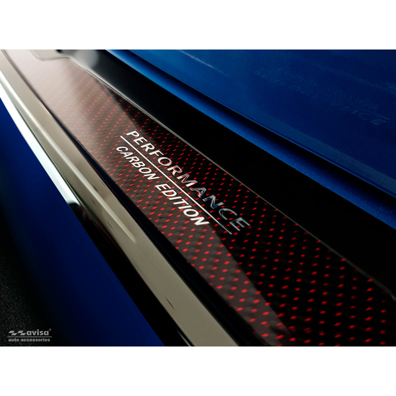Stainless Steel Rear bumper protector 'Deluxe'  BMW X1 F48 2015-2022 'Performance' Black Mirror/Red-Black Carbon