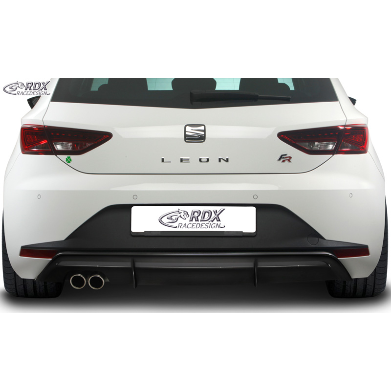 Rear bumper skirt 'Diffusor'  Seat Leon 5F FR SC/5-doors 2013-2017 excl. ST/Cupra (ABS glossy black)