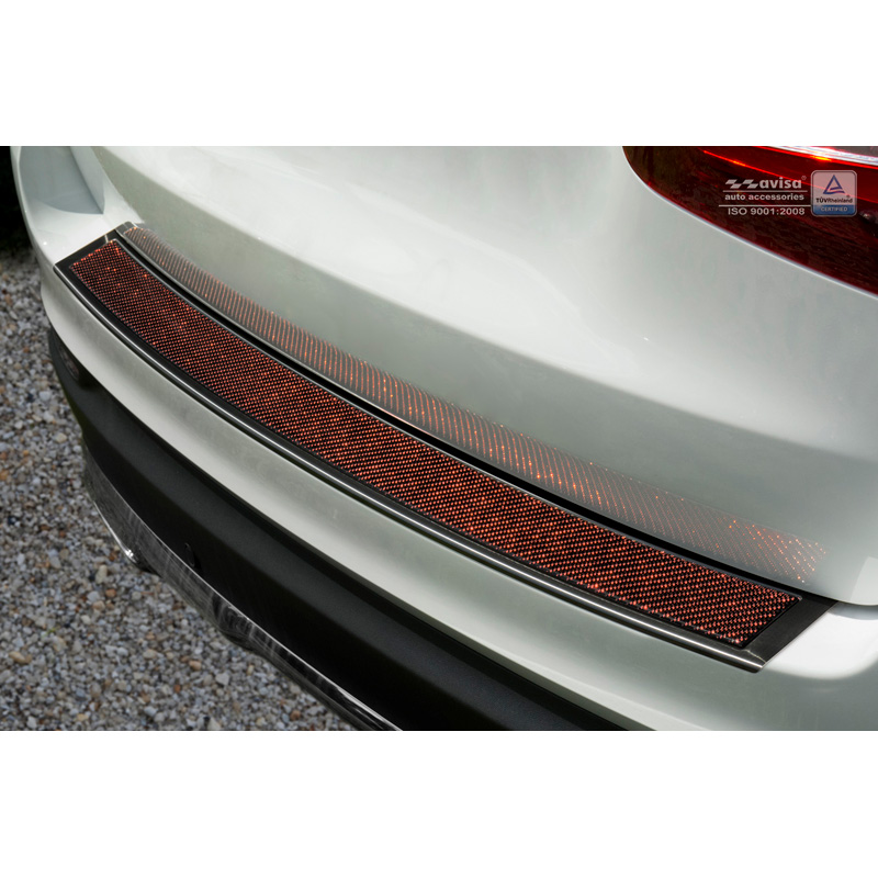 Stainless Steel Rear bumper protector 'Deluxe'  Mercedes GLC 2015-2019 & FL 2019- Black/Red-Black Carbon