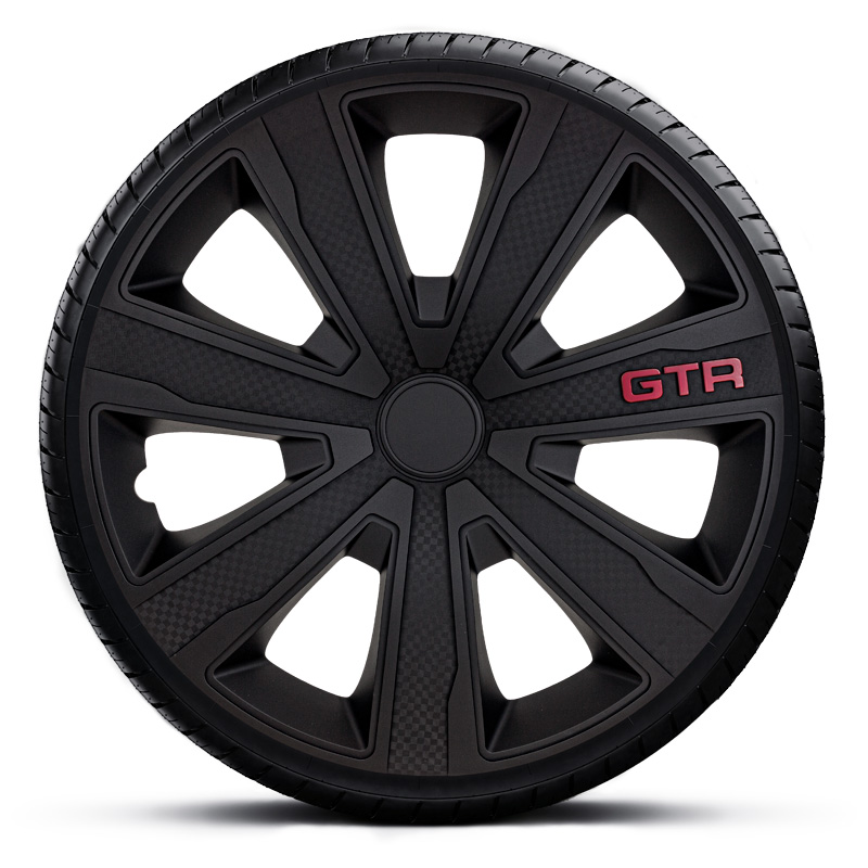 4-Delige J-Tec Wieldoppenset GTR Carbon 14-inch zwart