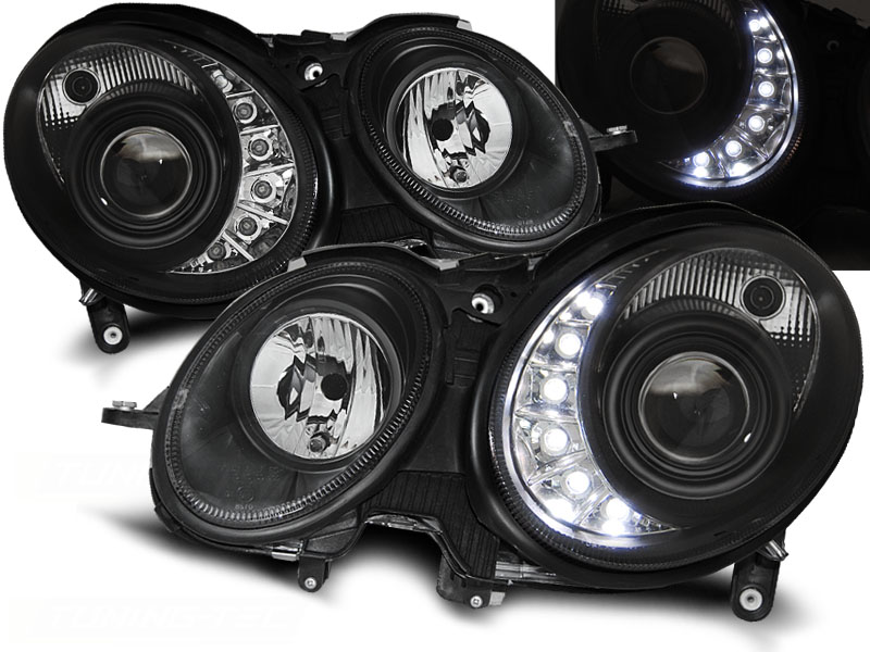 Koplampen Mercedes E-Class W211 Zwart 02-06