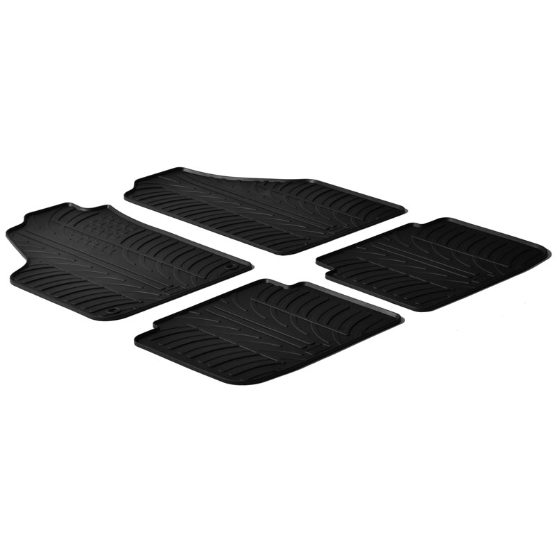 Rubber car mats set  Fiat Idea 2006- / Lancia Musa 2007- (T profile 4-pieces + mounting clips)