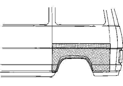 spatbordrand, achter, links Fiat Ducato, 1982-1994