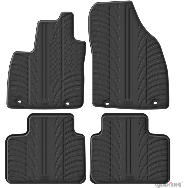 Gledring Rubber car mats set  MG ZS II (Hybrid+/Petrol) 2024- (T profile 4-pieces + mounting clips)