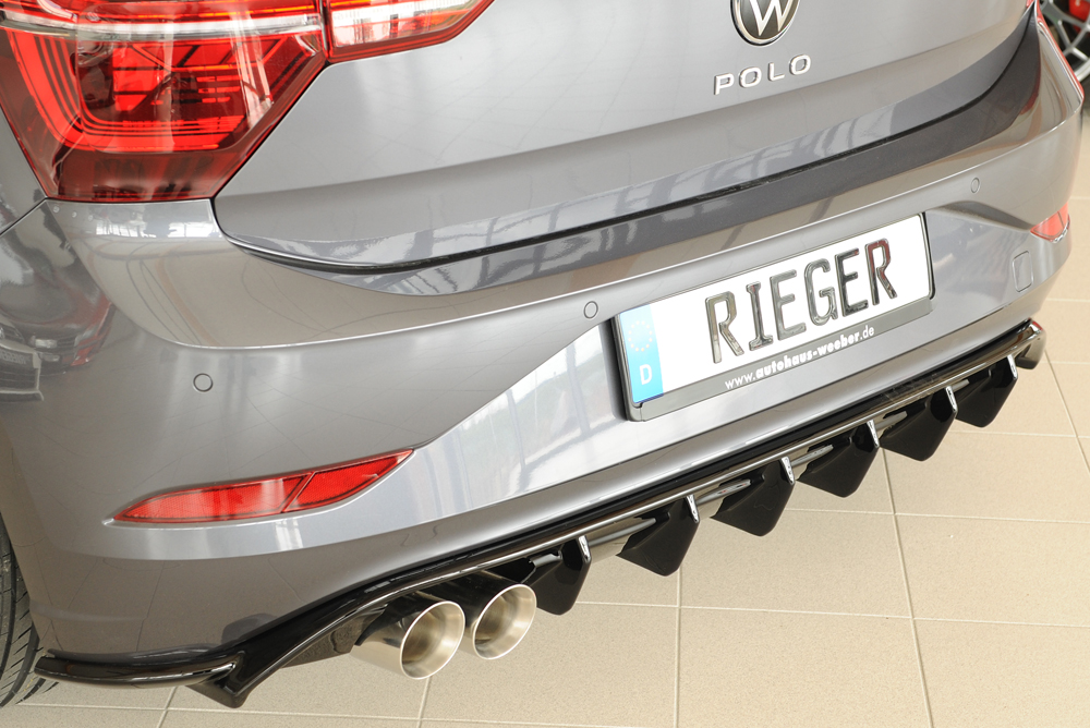 Diffuser Volkwagen Polo GTI 2G AW 2017-2021 Zwart Glans Rieger