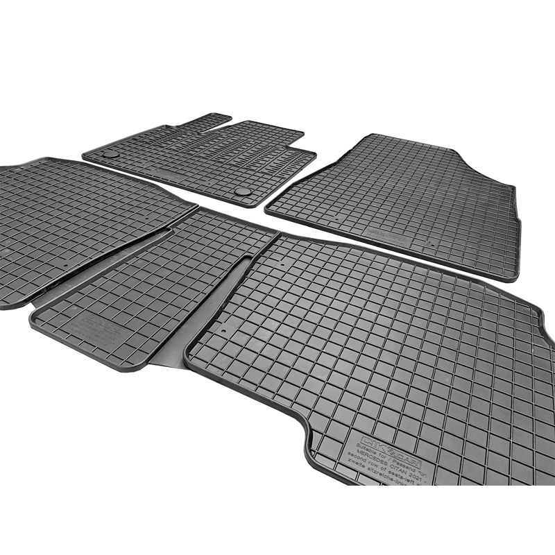 Rubber matten  Mercedes Citan Tourer / T-Klasse MPV (W420) & Renault Kangoo III MPV & Nissan Townstar MPV 2021- (5-delig + montagesysteem)