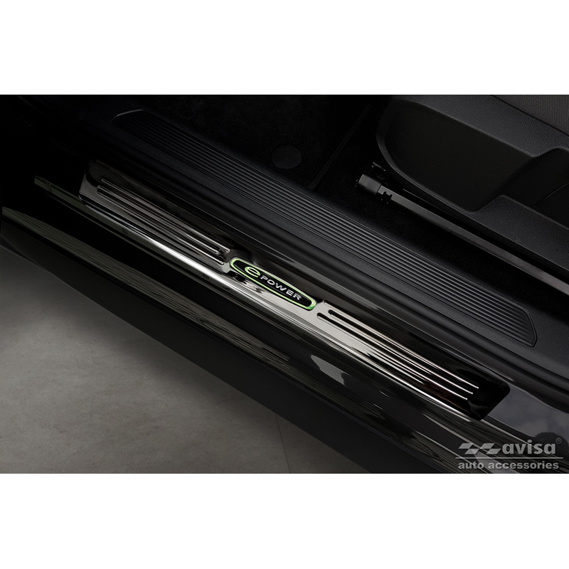Black Inox door sill protectors  Volkswagen ID.3 2020-2023 & FL 2023- 'E-Power' - 4-pieces