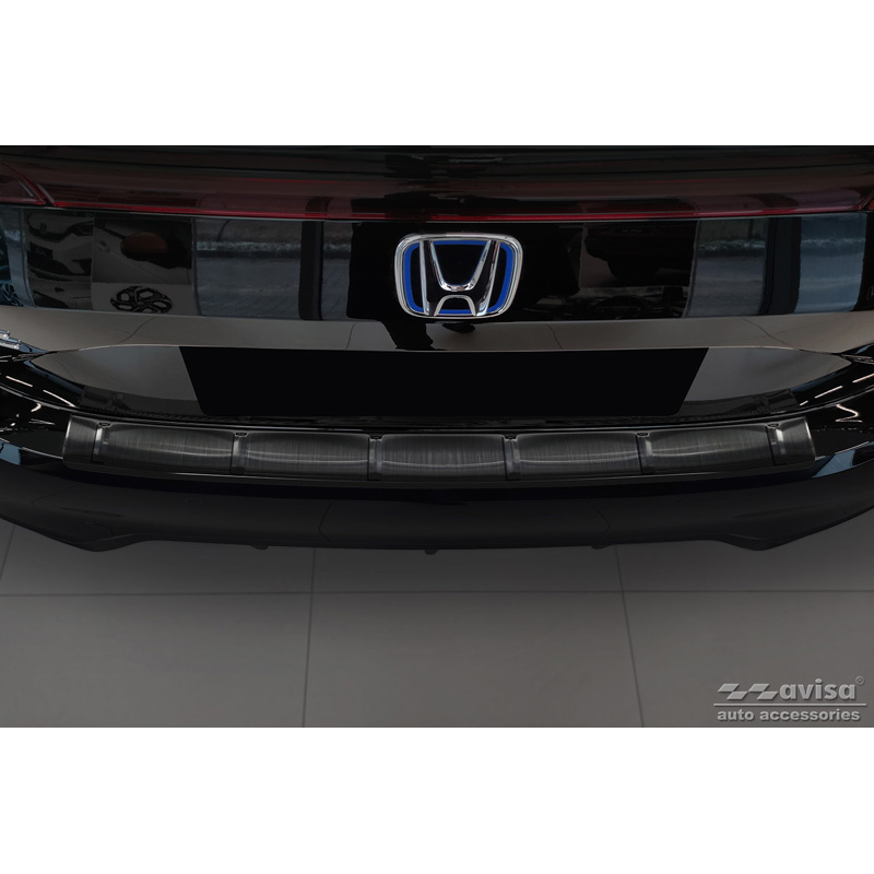 Black Stainless Steel Rear bumper protector  Honda Civic XI HB 2022- 'Ribs'