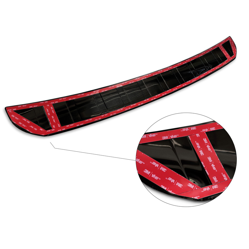 Black Stainless Steel Rear bumper protector  Mercedes GLB (X247) incl. AMG 2019- 'Ribs'