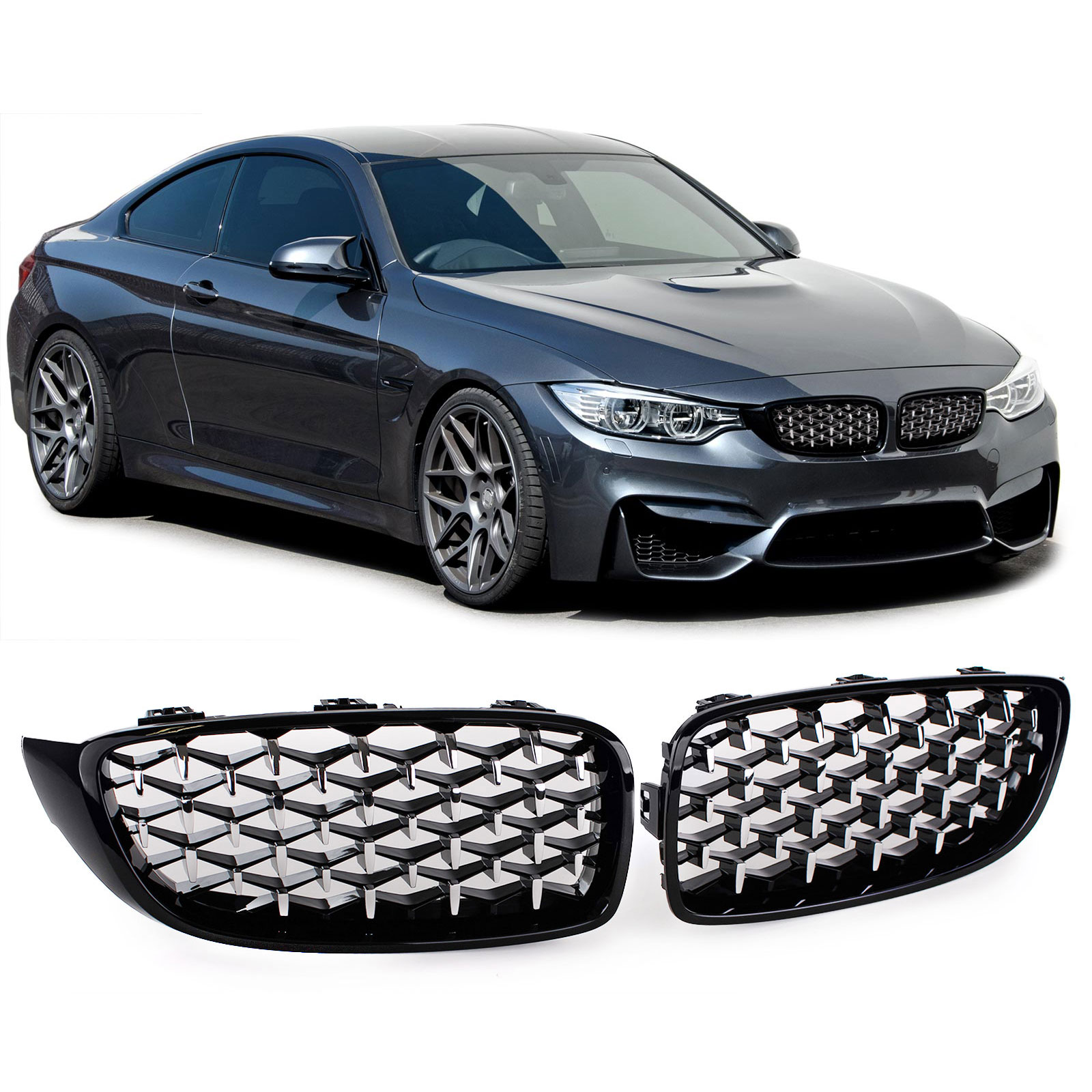 Grill Nieren BMW 4-Serie F32/F33/F36/F82/F83 Exclusive piano black