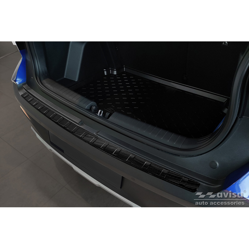 Echt 3D Carbon Achterbumperprotector  Hyundai Bayon 2021- 'Ribs'