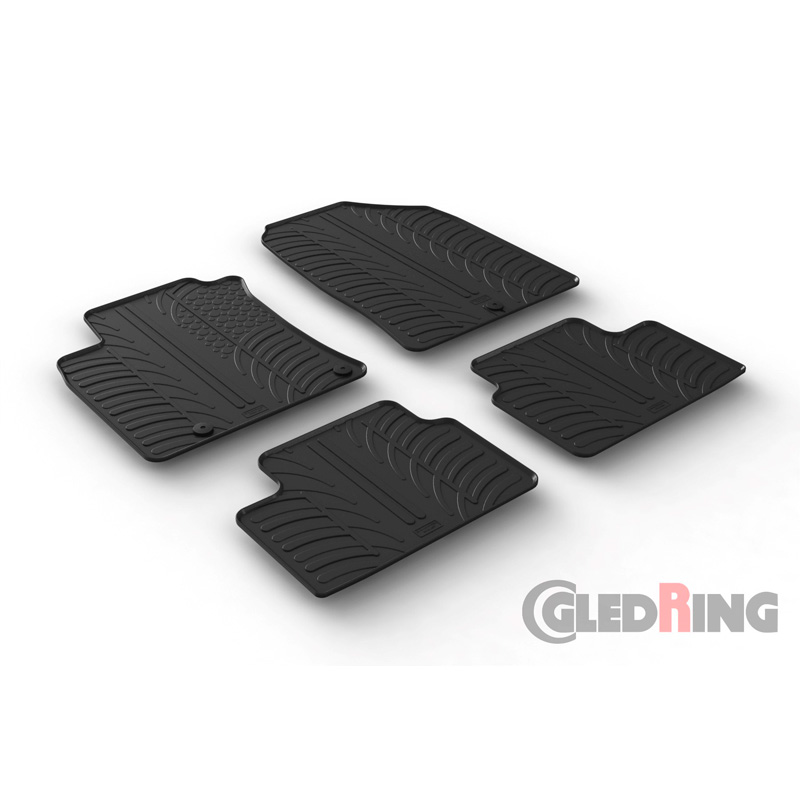 Rubber car mats set  Hyundai i30 2/2017- (T profile 4-pieces + mounting clips)
