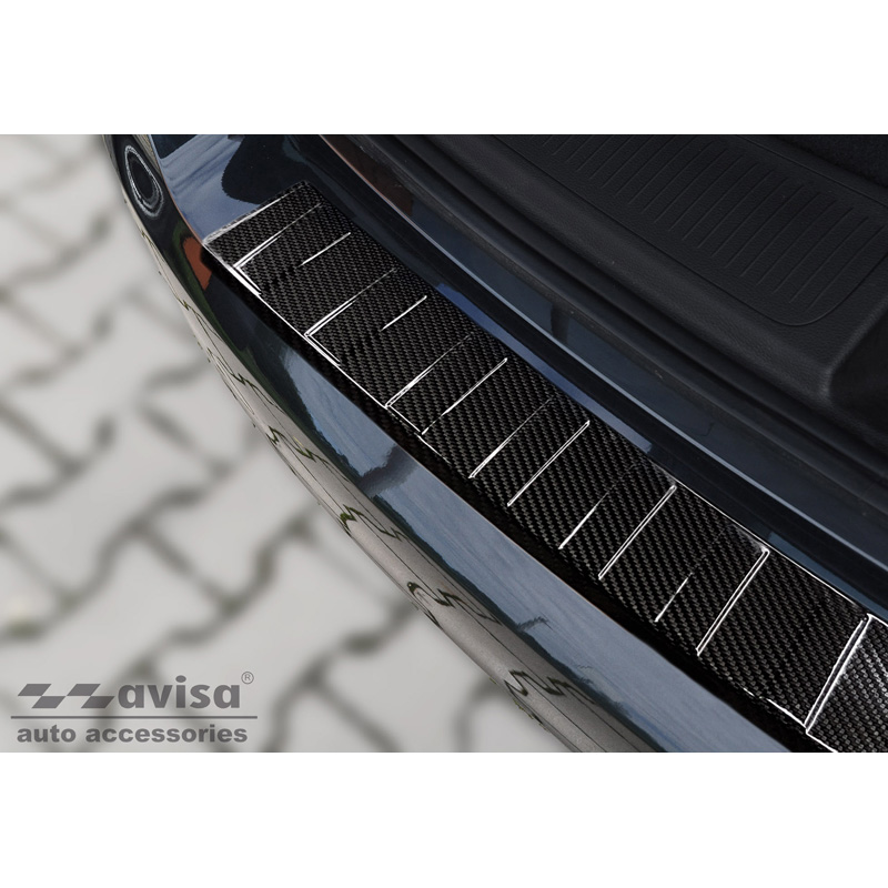 Real 3D Carbon Rear bumper protector  Opel Astra K Sportstourer 2016-2022 'Ribs'