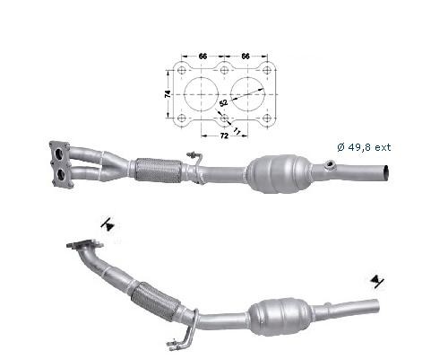 VW GOLF PLUS 1.6i 8V 1595 cc 75 Kw / 102 cv BSE / BSF Magnaflow