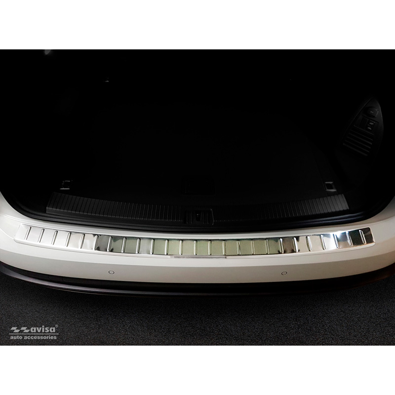 Stainless Steel Rear bumper protector  Volkswagen Touareg III (CR7) 2018- Incl. Facelift 'Ribs'