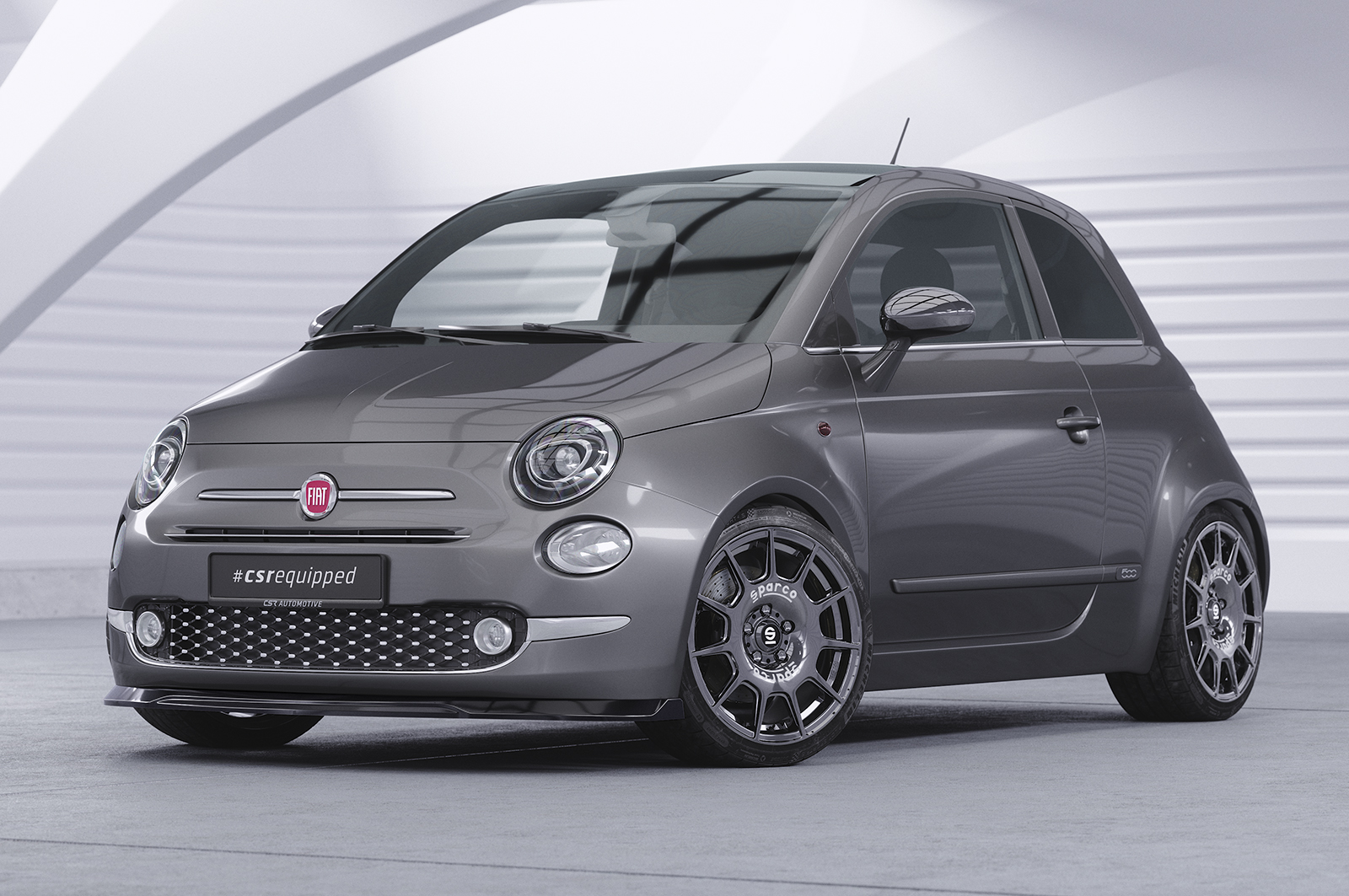 Voorspoiler Fiat 500 CSR Glans Zwart